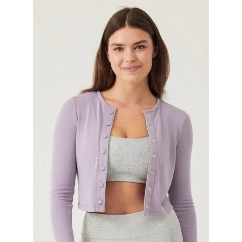 OUTDOOR VOICES Women's CozyRib Cropped Cardigan small Sweater NWT